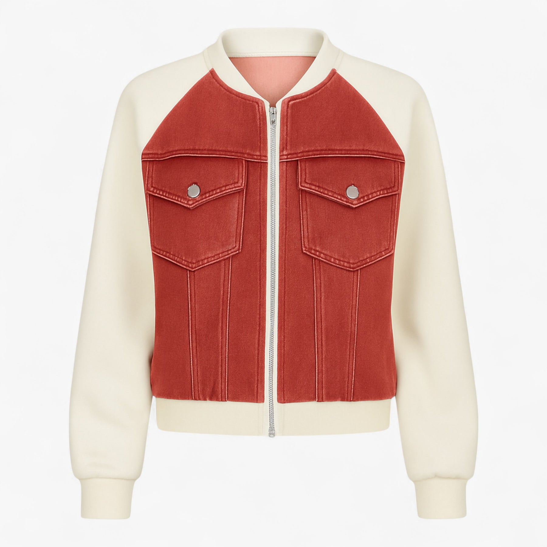 Clothes : Silvanna | Veelzijdig denimjack voor dames in Rood van Pantino