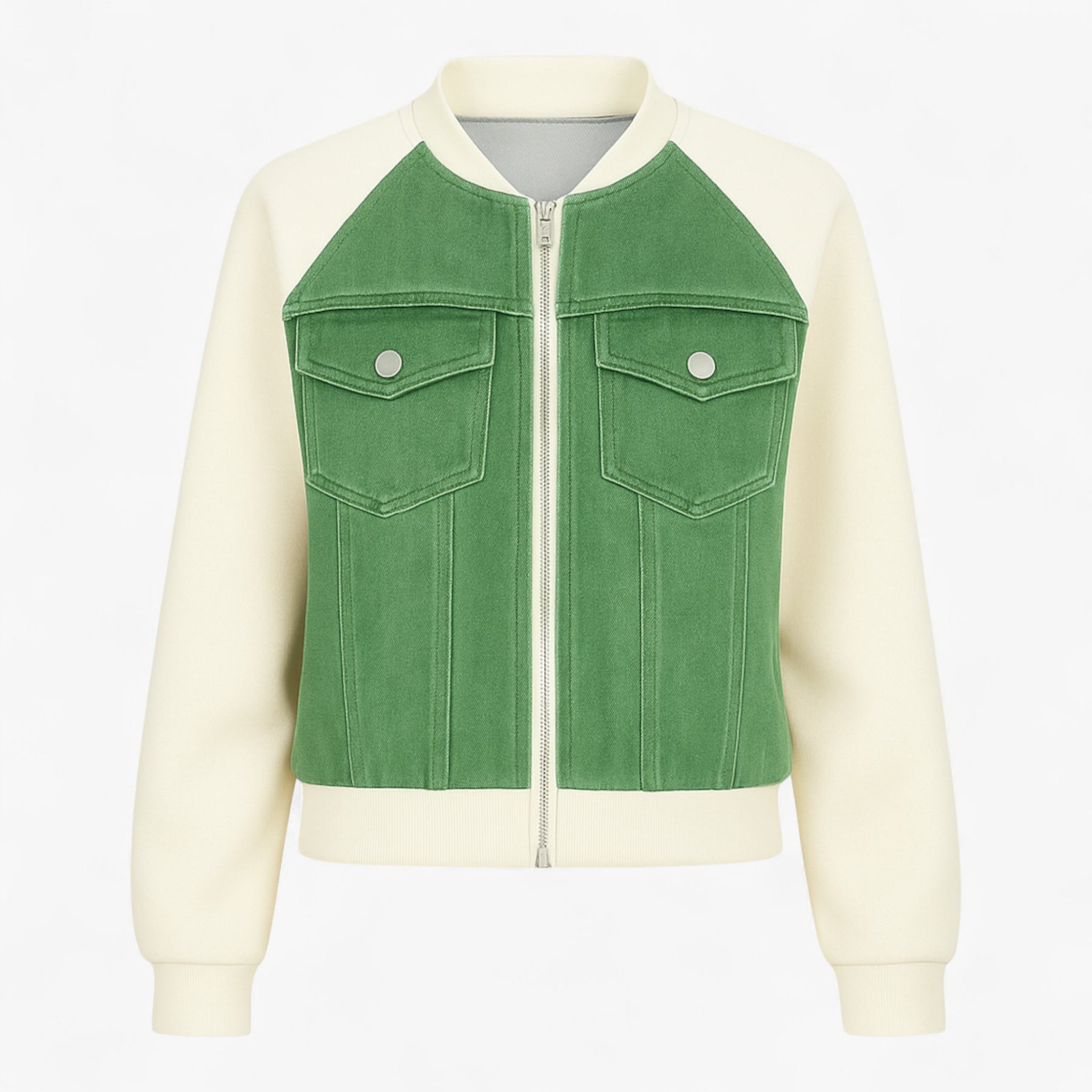 Clothes : Silvanna | Veelzijdig denimjack voor dames in Groen van Pantino