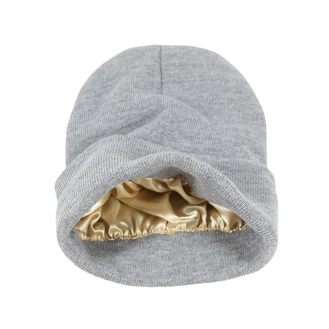 men's fashion : Muts met satijnen voering - Geen krullend haar meer! in Grijs van Pantinoshop