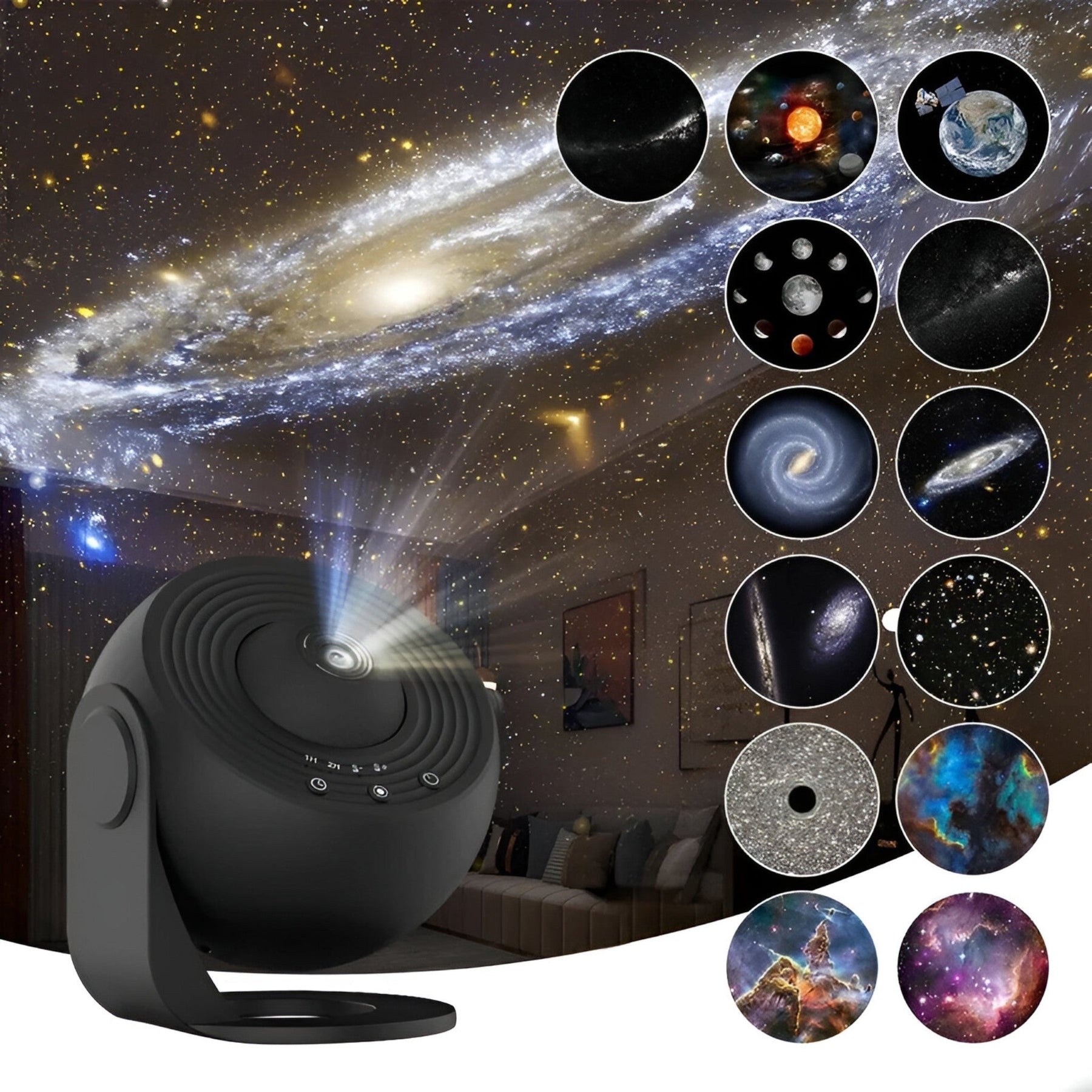 gadgets : CosmoGlow Sterrenhemel projector - Magisch en ontspannend in Zwart van Pantinoshop