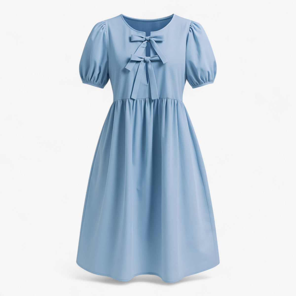 Women's Dress : Loretta | Stijlvolle Lange Jurk Dames met Ballonmouwen in Blauw van Pantino