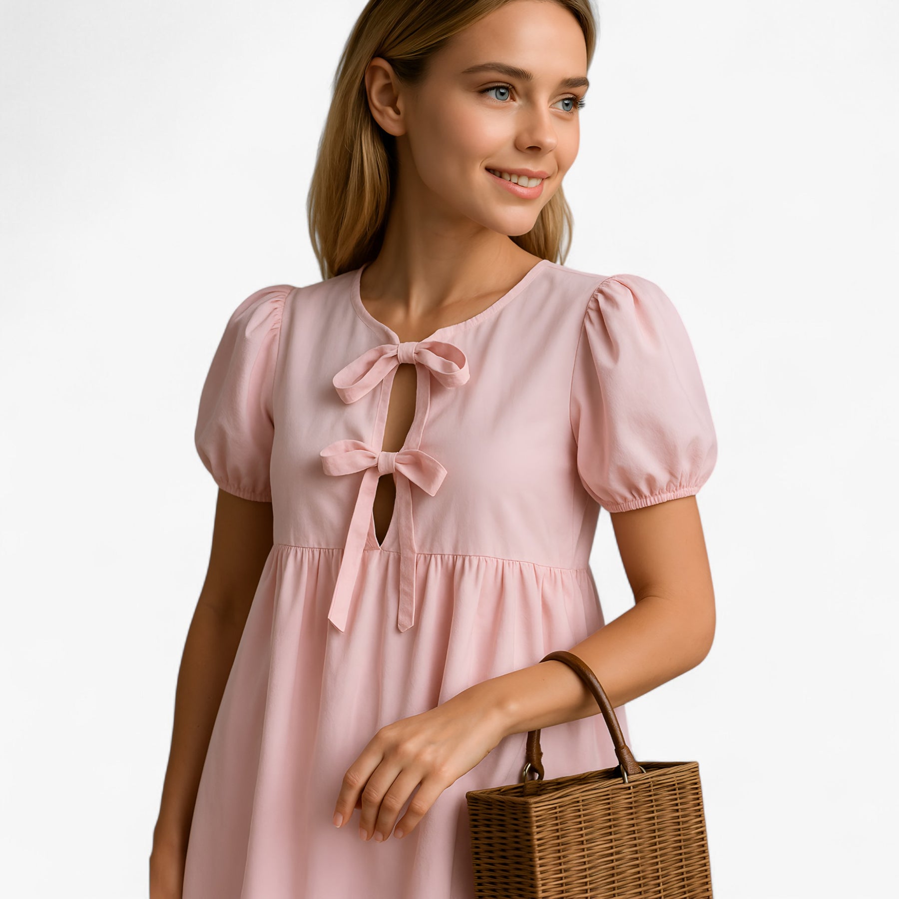 Women's Dress : Loretta | Stijlvolle Lange Jurk Dames met Ballonmouwen in van Pantino
