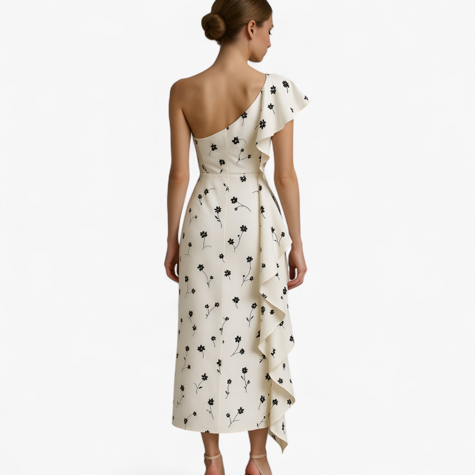 Women's Dress : Sole | Stijlvolle Lange Jurk met Rouches in van Pantino