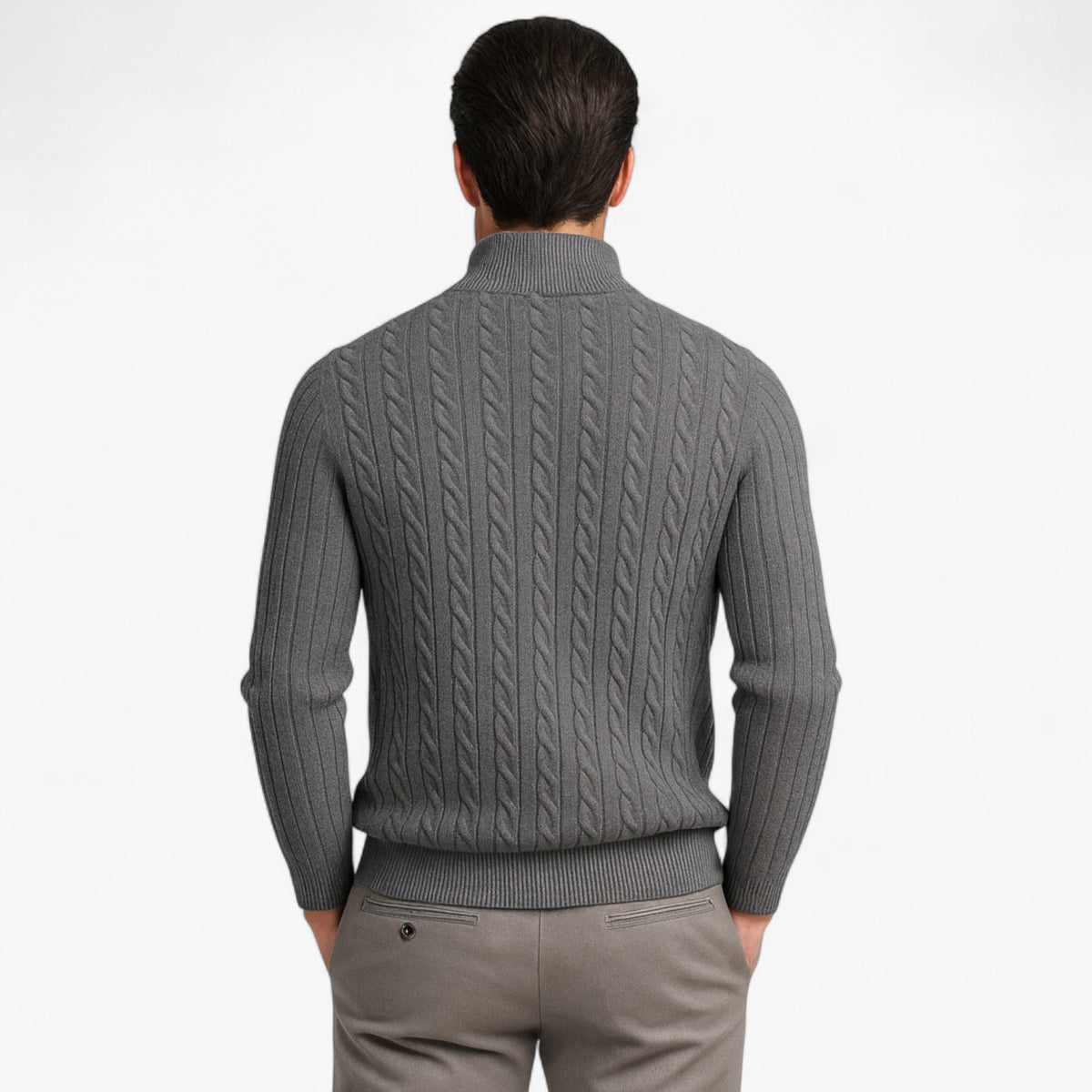 Herentruien : Thiago | Heren Half-Zip Trui van Luxe Wolmix in van Pantino