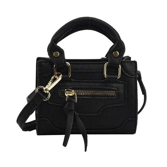 bags : HENDRIKA - Dames Mini Schoudertas van PU met Ritssluiting in Zwart van Pantino