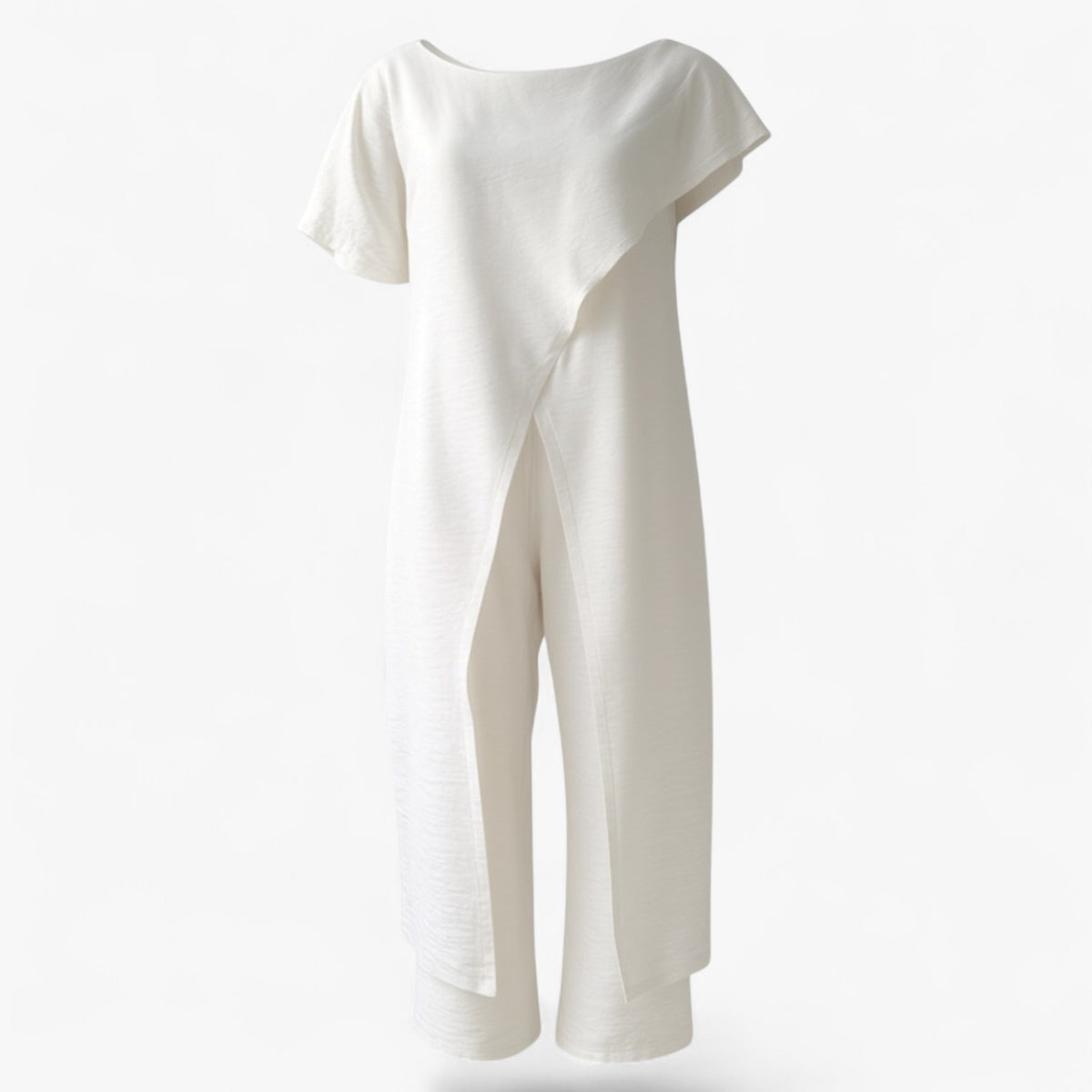 Women's Dress : Anouk | Tweedelige Set Dames Top en Pantalon in Wit van Pantino