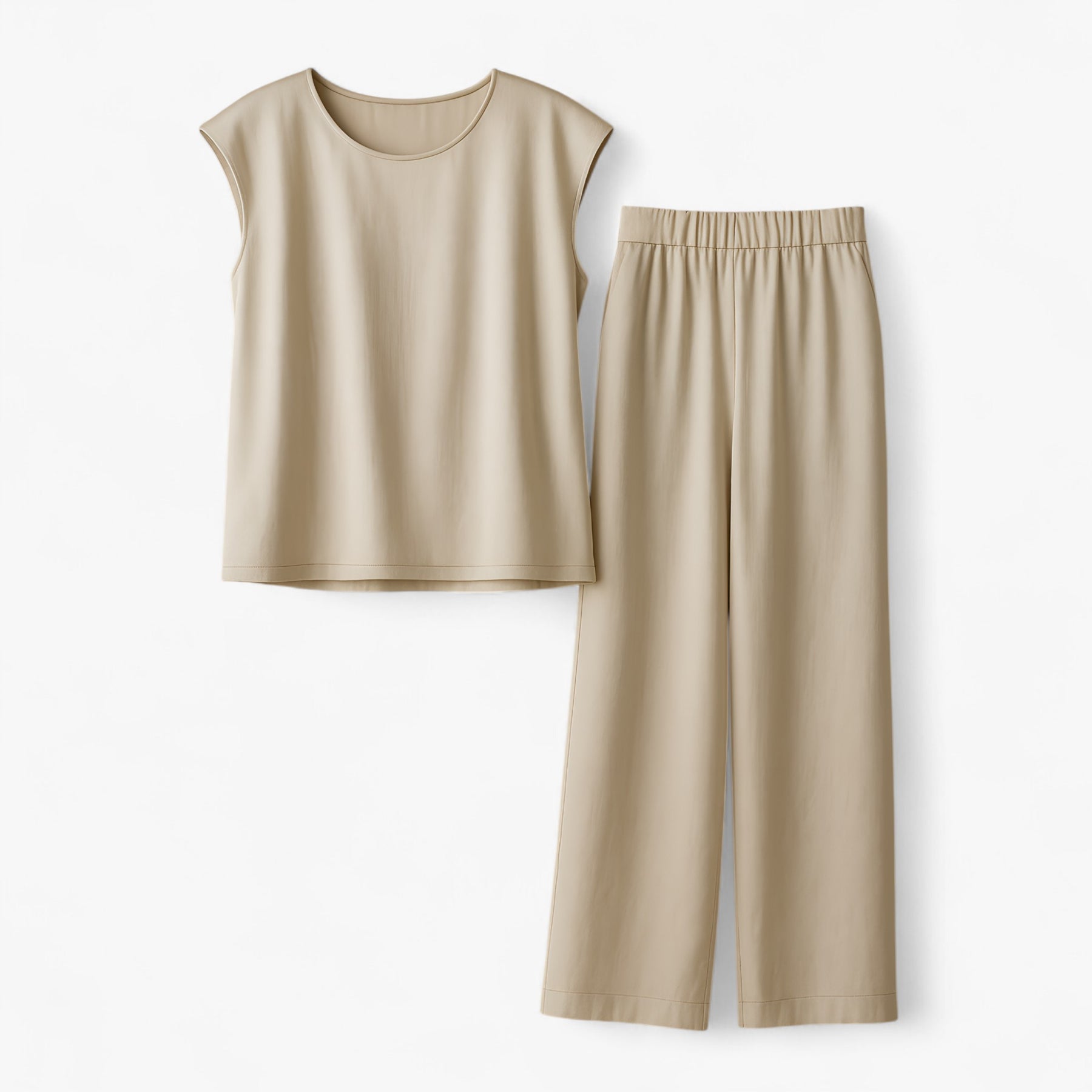 Women Set : Abbey | Tweedelige Set Dames voor Elegante Gelegenheden in Beige van Pantino