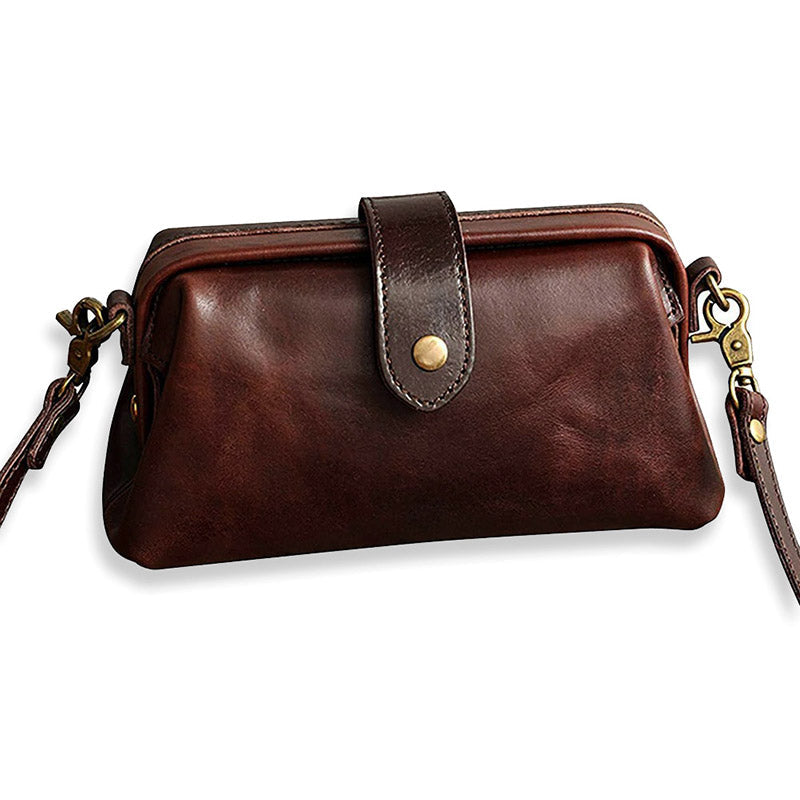 bags : Premium Leather Bag™ in Donkerbruin van Pantino