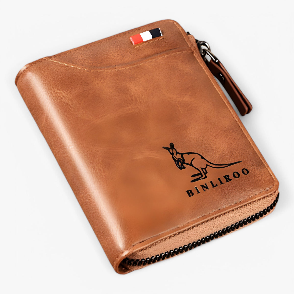 bags : Leather Kangaroo Wallet™ in Khaki van Pantino