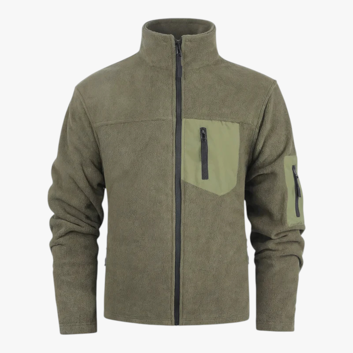 Heren Bovenkleding : Oliver | Heren Slim Fit Winterjas van Polarfleece in Groen van Pantino