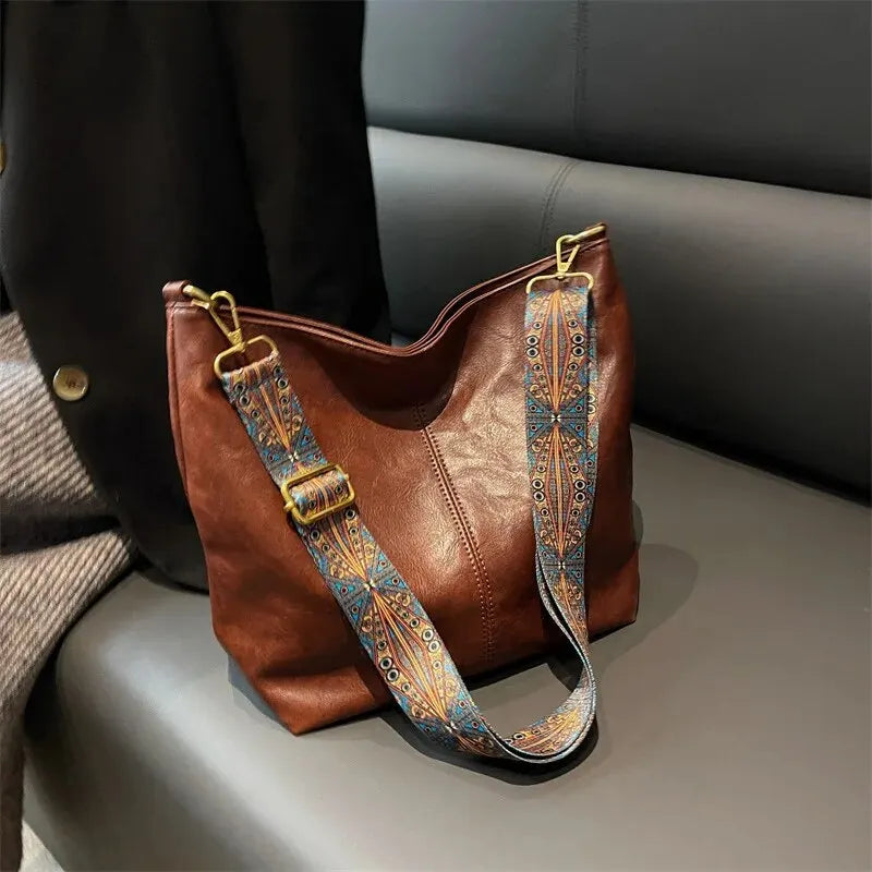 bags : KRISTI - Effen vintage schoudertas voor dames in van Pantino