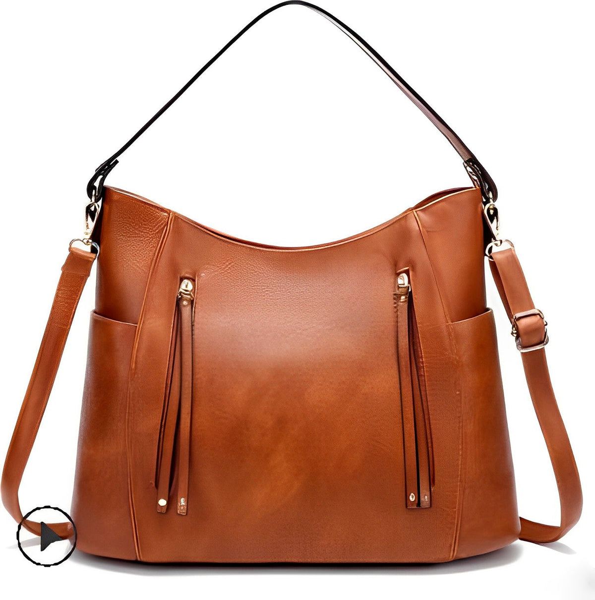 bags : Nola™ | Elegante Vintage Leren Tas met Stijl in Bruin van Pantinoshop