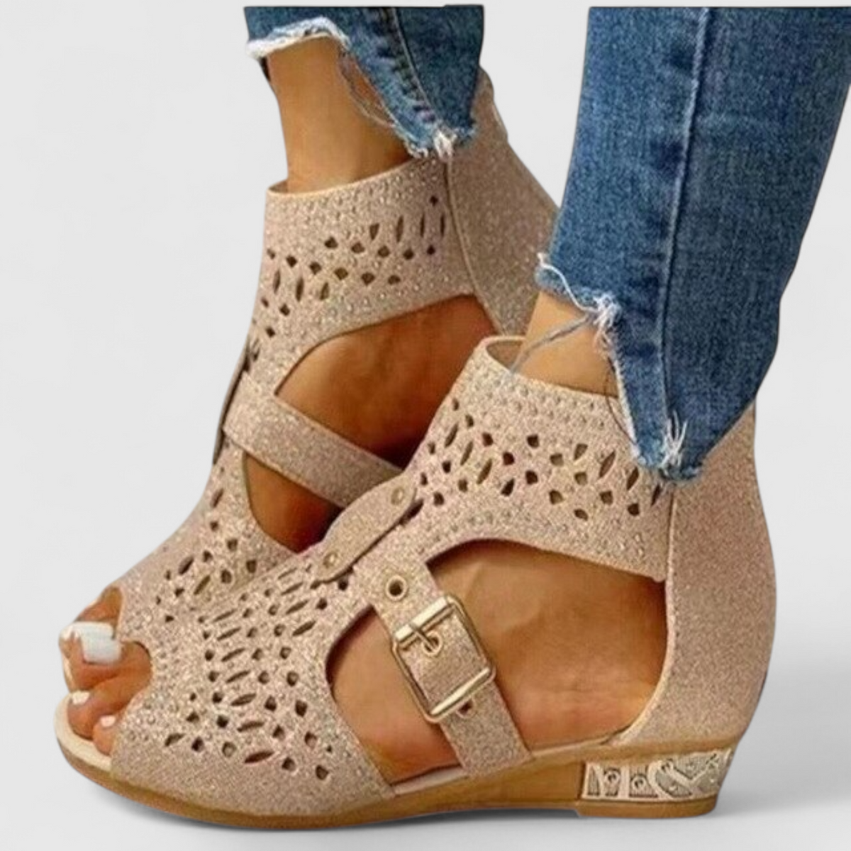 men's fashion : Lara | Dames Orthopedische Sandalen - Ideaal voor Dagelijks Comfort en Ergonomische Ondersteuning in Beige van Pantino