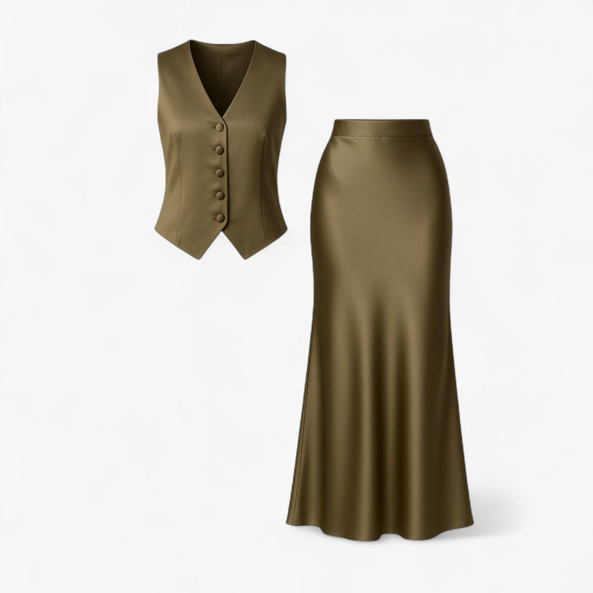 Women Set : Mia | Vrouwen Elegante Top en Rok Set in van Pantino