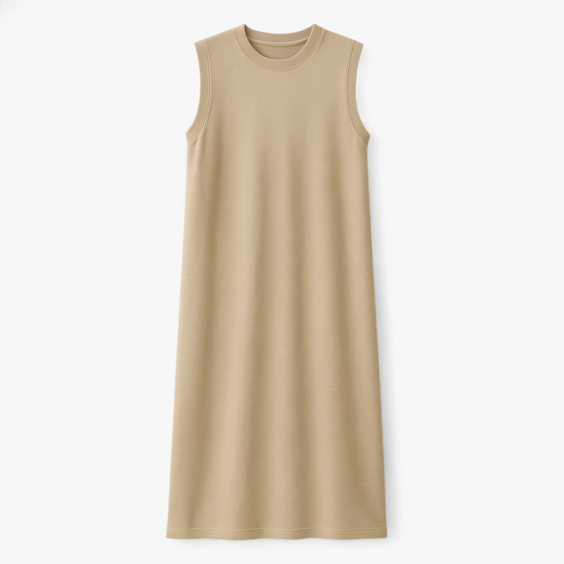 Women's Dress : Phoebe | Vrouwen Lange Zomerjurk in Khaki van Pantino