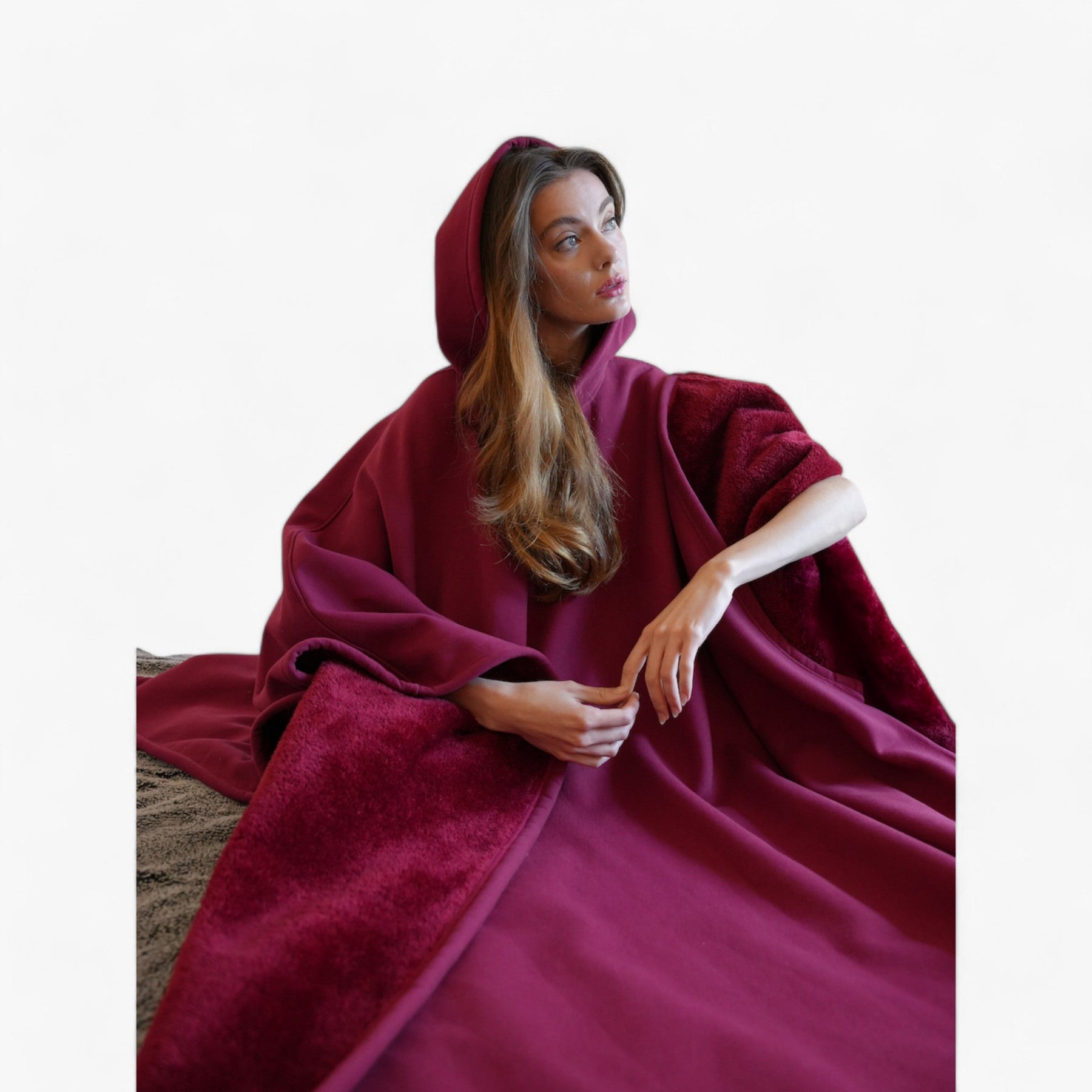 Lizett | Fleece Poncho met capuchon - Ultiem comfort en stijl- €25 : Lizett | Fleece Poncho met capuchon - Ultiem comfort en stijl in van Pantinoshop
