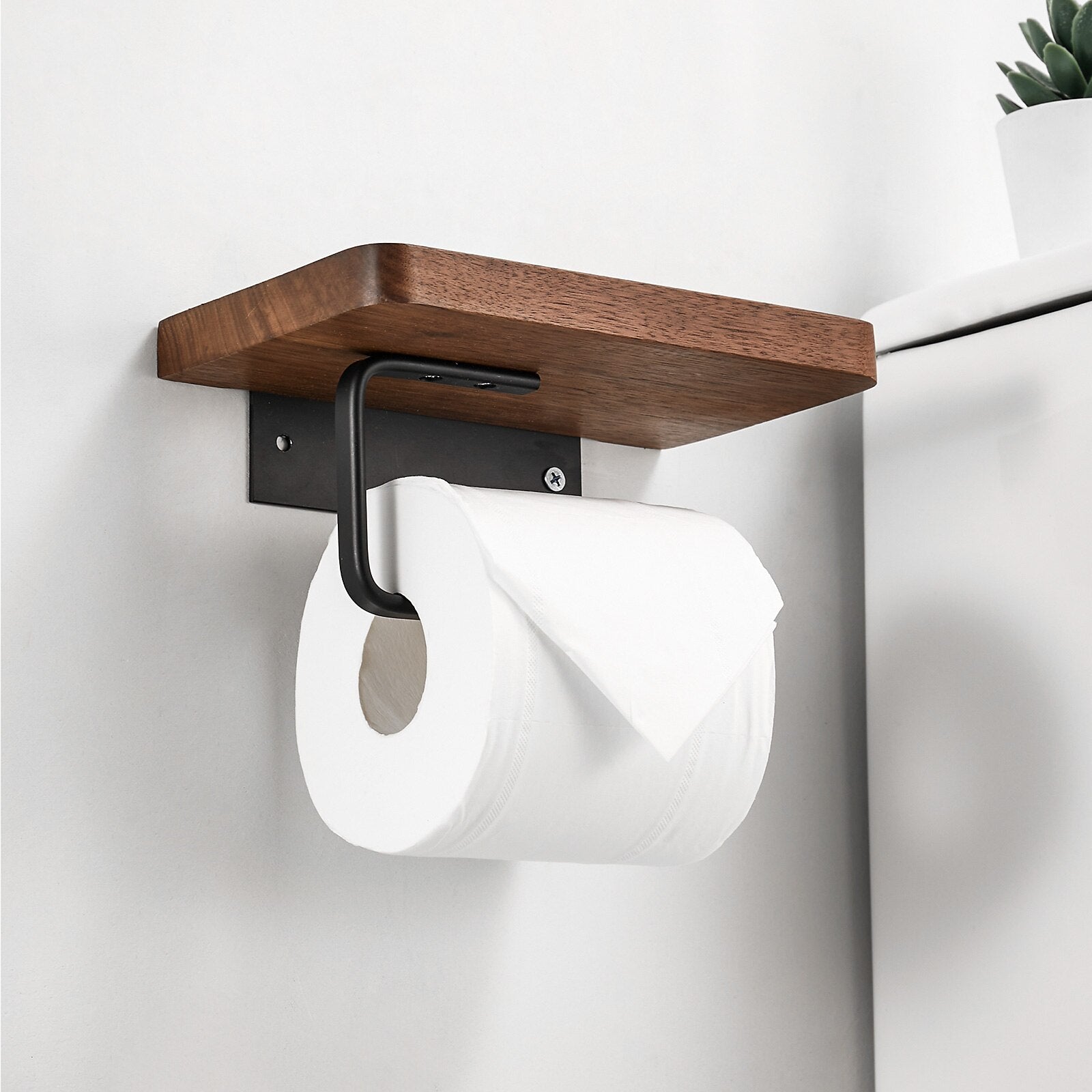 home & garden : SmartHome - Design toiletrolhouder hout | telefoonhouder | hygienisch in van Pantino