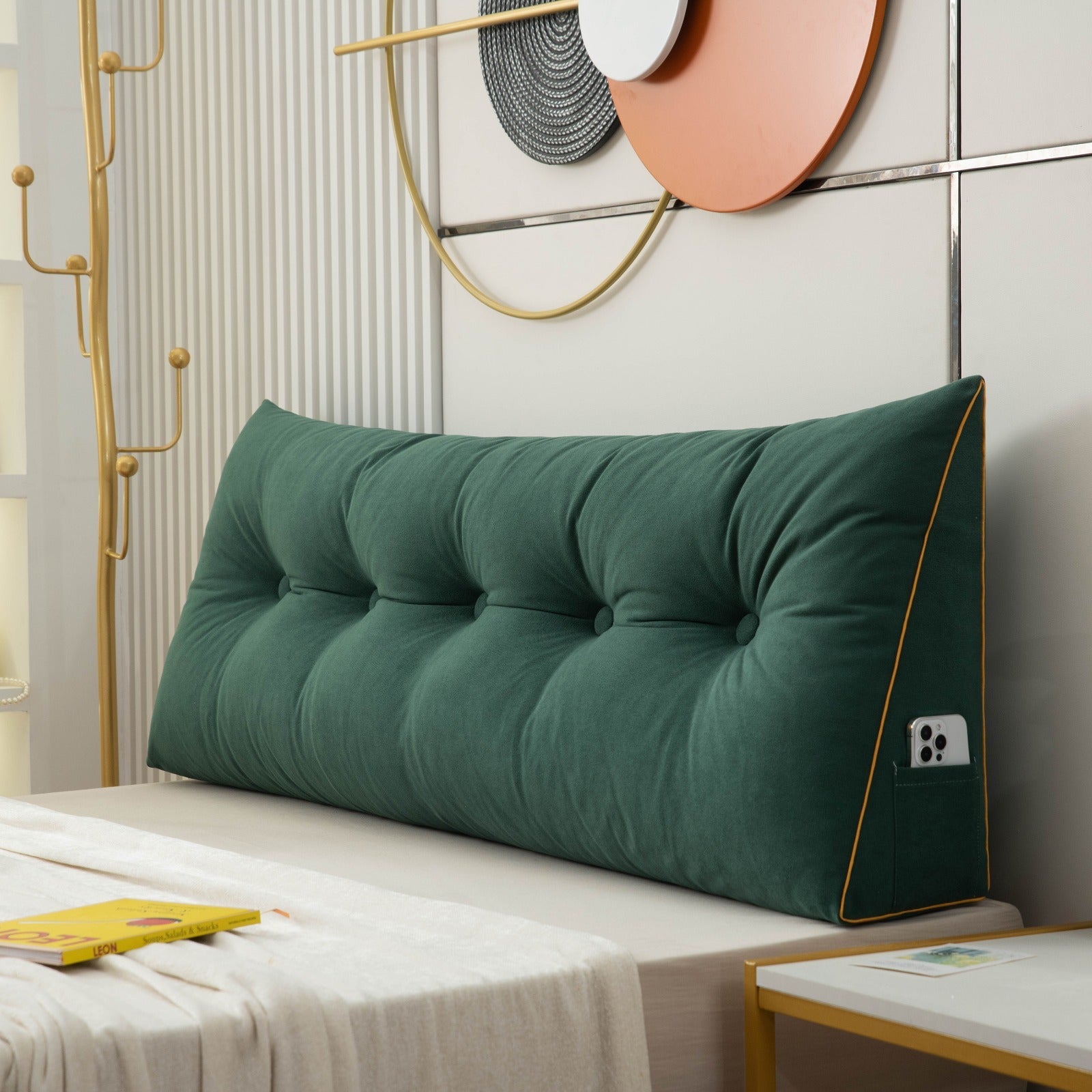 Luxe Chic™ – Ergonomisch Wigkussen voor Ultiem Comfort- €25 : Luxe Chic™ – Ergonomisch Wigkussen voor Ultiem Comfort in Donkergroen van Pantinoshop