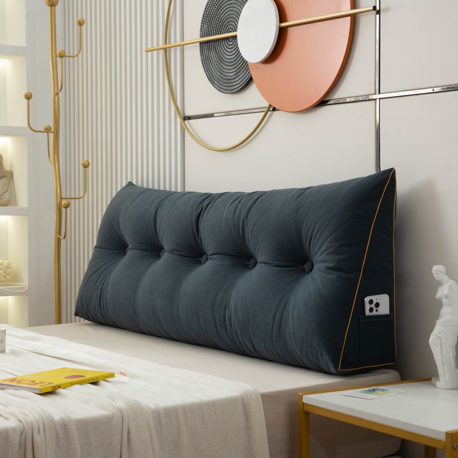 Luxe Chic™ – Ergonomisch Wigkussen voor Ultiem Comfort- €25 : Luxe Chic™ – Ergonomisch Wigkussen voor Ultiem Comfort in Donkerblauw van Pantinoshop
