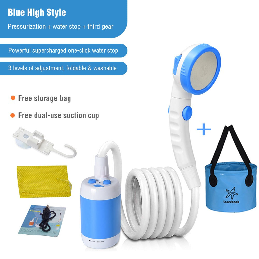 outdoor equipment : Portable Camping Shower - Overal Toegang Tot Een Comfortabele Douche in Blauw van Pantino