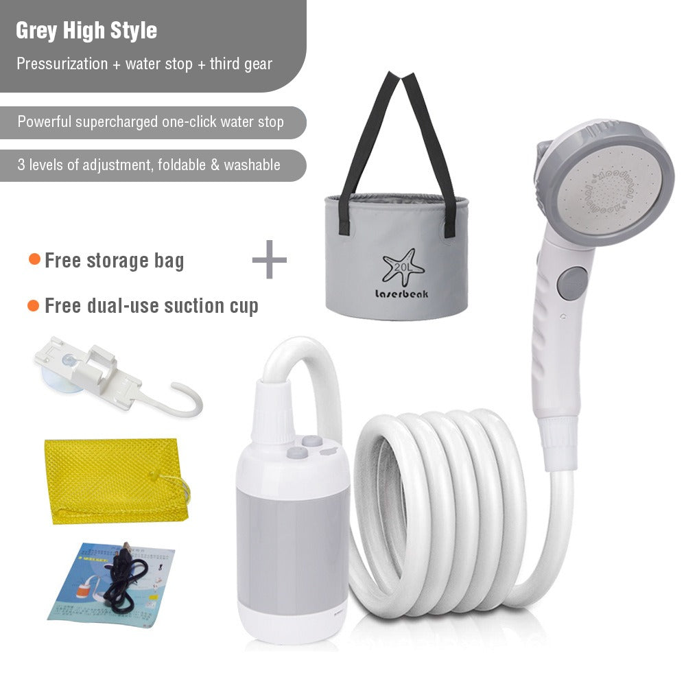 outdoor equipment : Portable Camping Shower - Overal Toegang Tot Een Comfortabele Douche in Grijs van Pantino