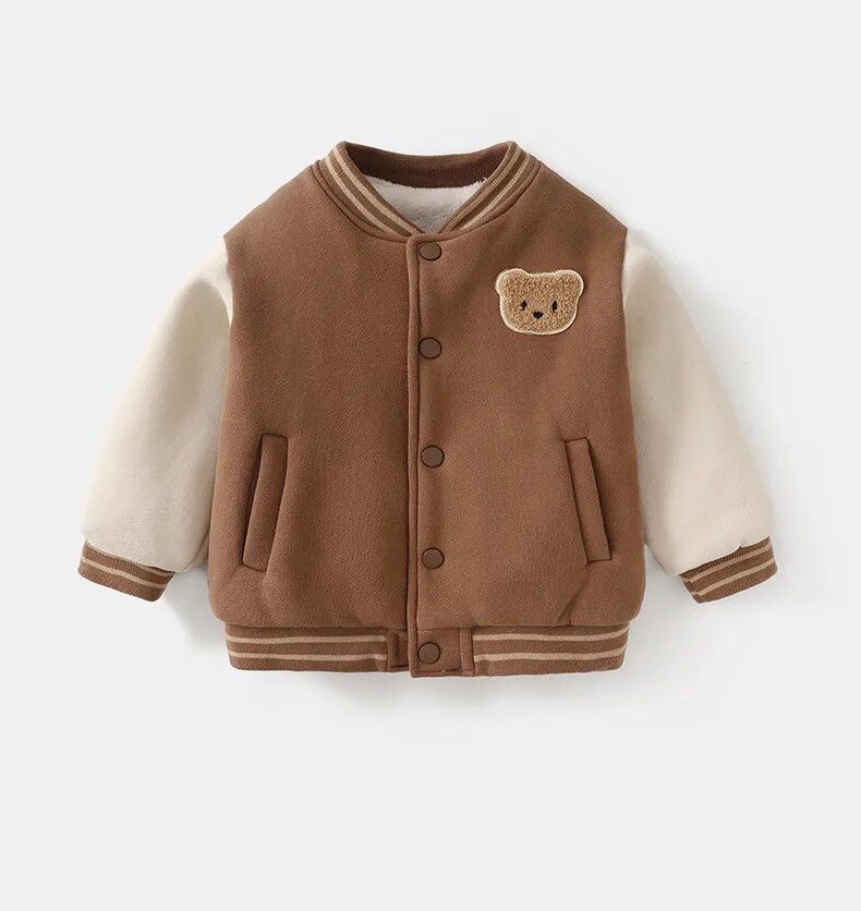 men's fashion : Exclusieve Beperkte Editie Honkbalbeer Jas in Bruin van Pantinoshop