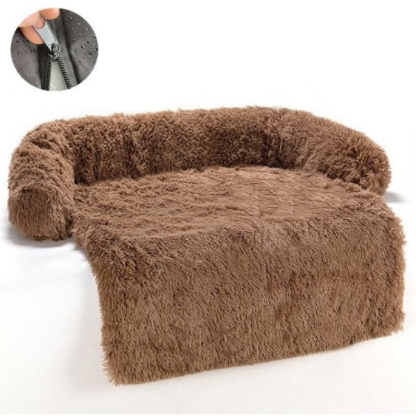 pets : Quishy - Wasbaar Huisdier Sofa Pluche Deken in Donker Bruin van Pantino