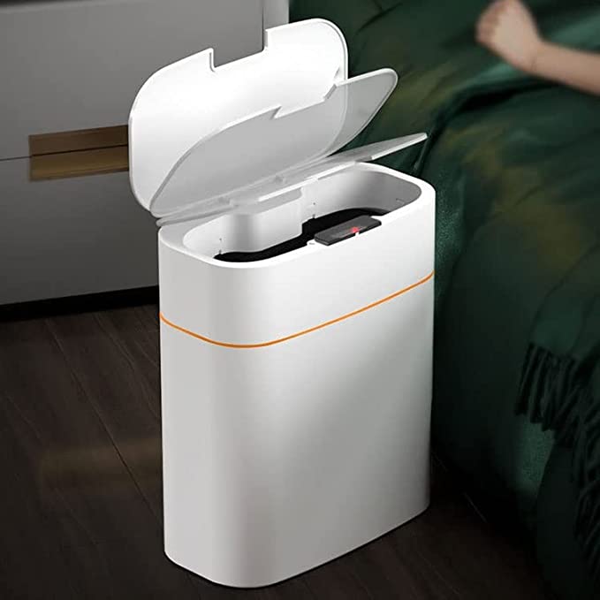home & garden : Smart Prullenbak 13 L | Met infrarood sensor in Wit - Batterij van Pantino