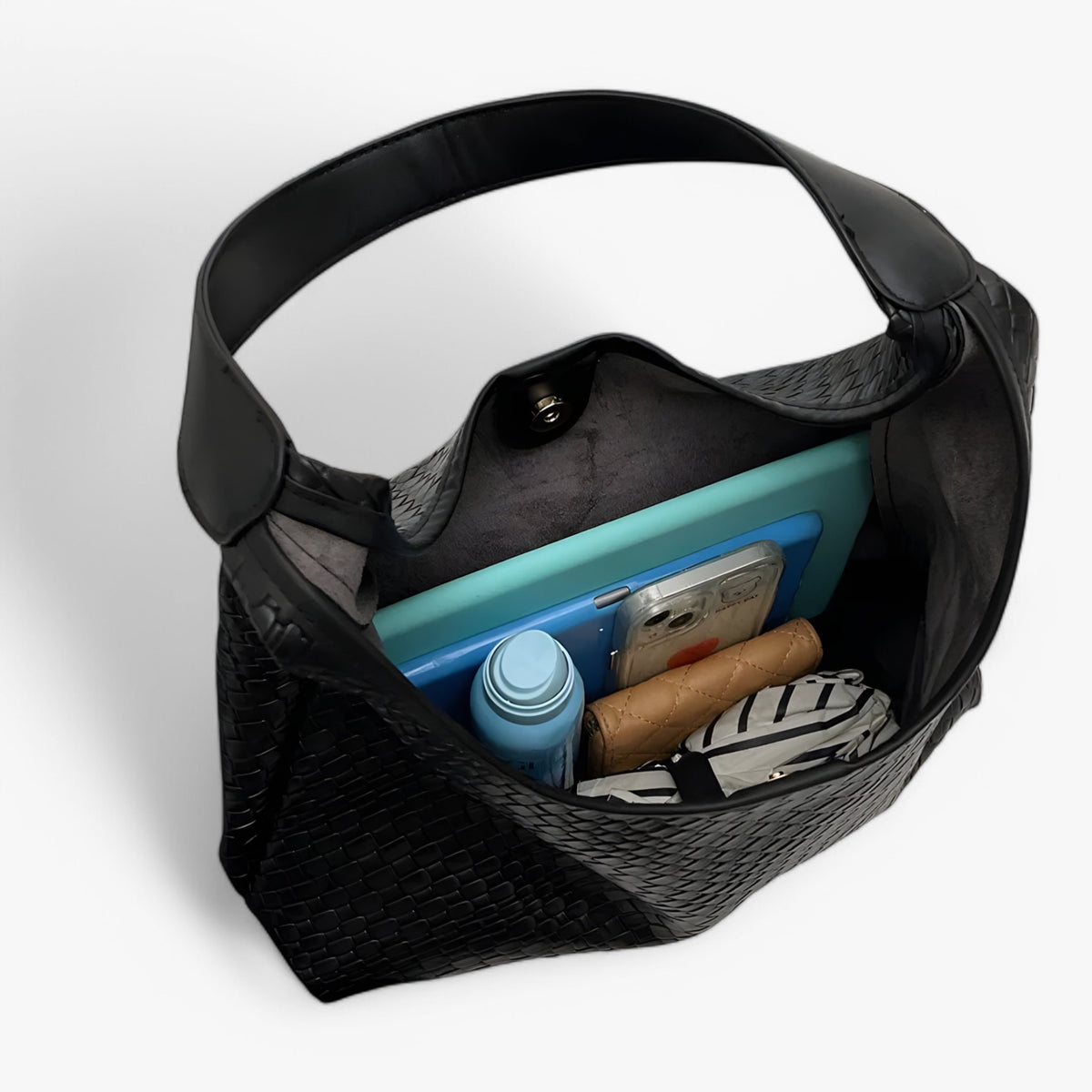 bags : RENATE - Dames Veelzijdige Zachte Leren Schoudertas met Geweven Hobo-Design in van Pantino