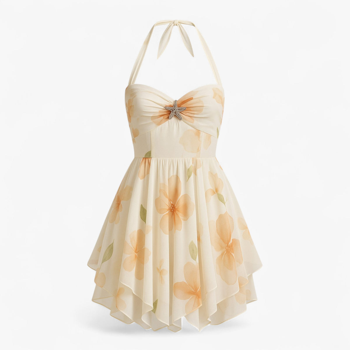 Women's Dress : Ciana | Zomer Mini Jurk Met Floreal Design Voor Dames in XL van Pantino