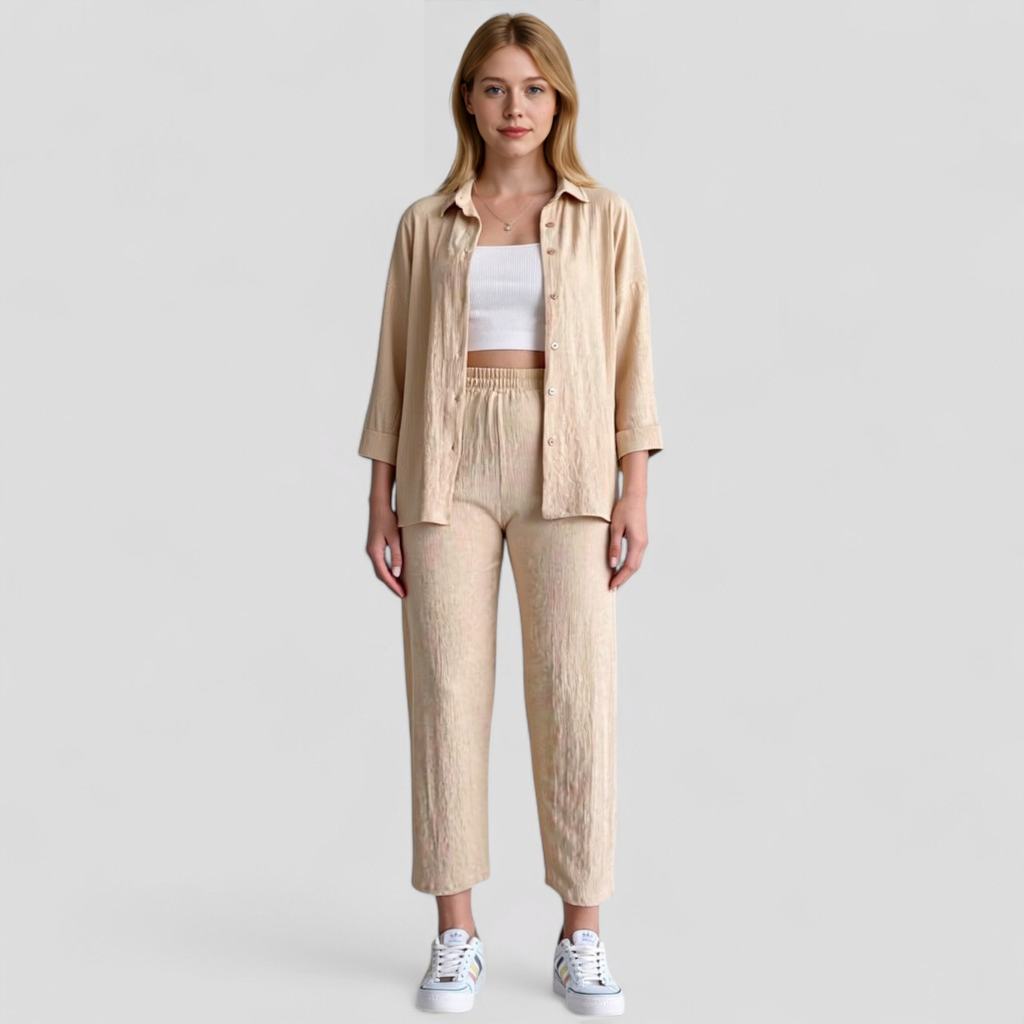 Women Set : Claudia | Vrouwen Casual Zomer Set met Blouse en Broek in van Pantino