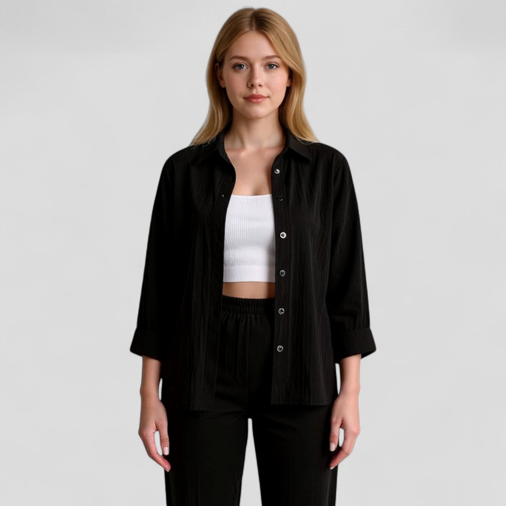 Women Set : Claudia | Vrouwen Casual Zomer Set met Blouse en Broek in van Pantino