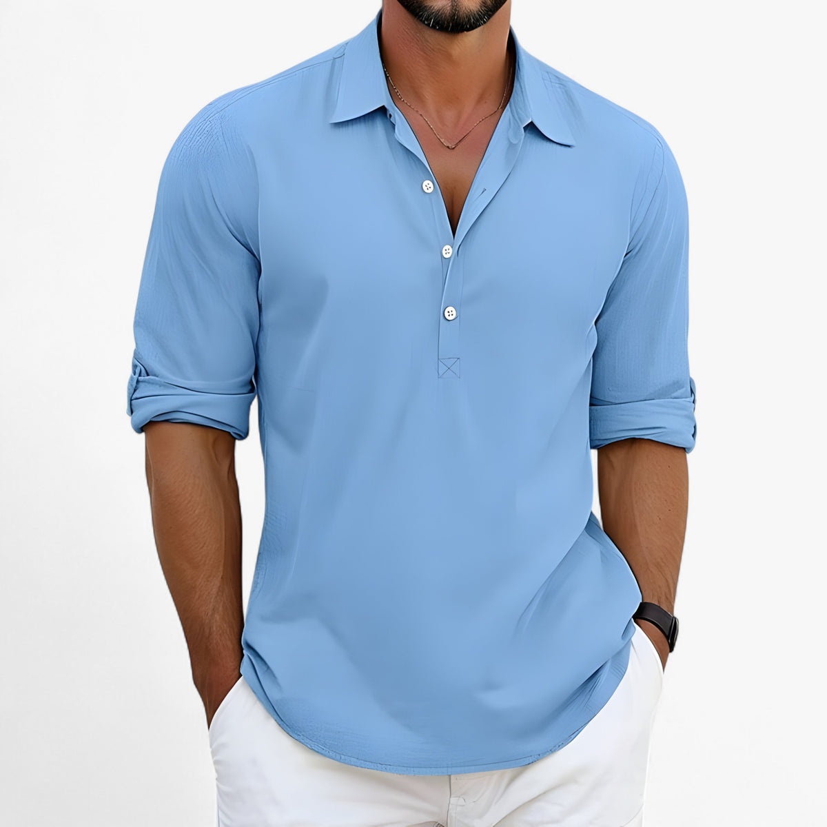 men's fashion : Luca | Zomershirt in Blauw van Pantinoshop