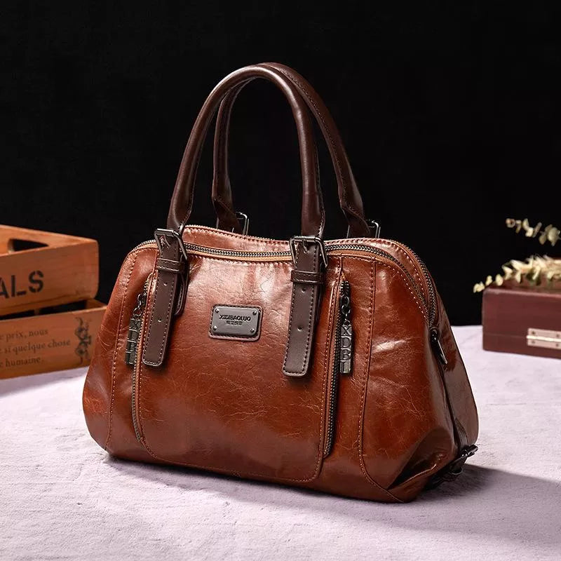 bags : Harlyn - Elegante Vintage Handtas in Bruin van Pantino