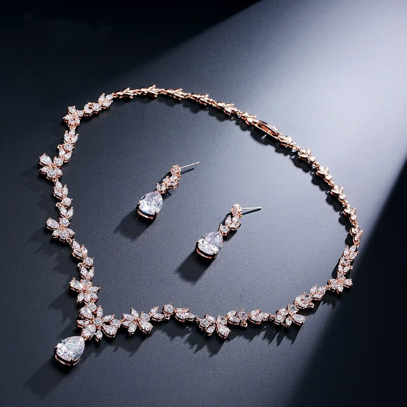 accessories : Dames Kristallen Juwelen Set in Rose Goud van Pantino
