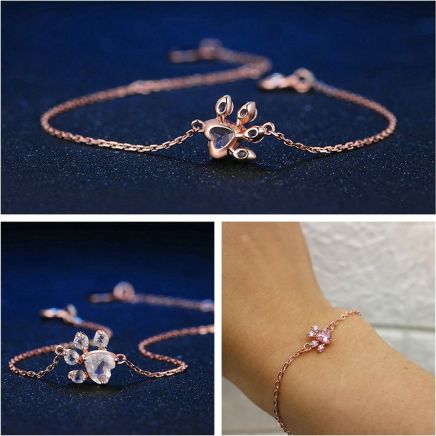 accessories : Armband met pootafdruk van rozenkwarts in van Pantino