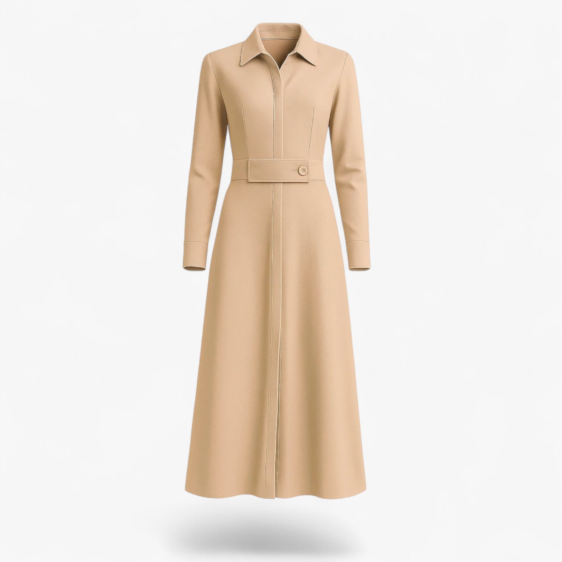 Women's Dress : Maggie | Dames Elegante Lange Maxi Jurk voor Zomer in Beige van Pantino