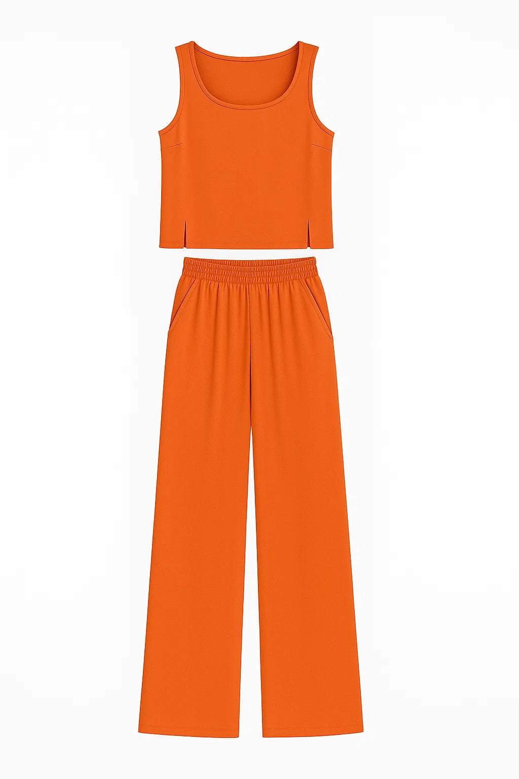Women Set : Lydia | Vrouwen Boho Twee Delige Set in Oranje van Pantino