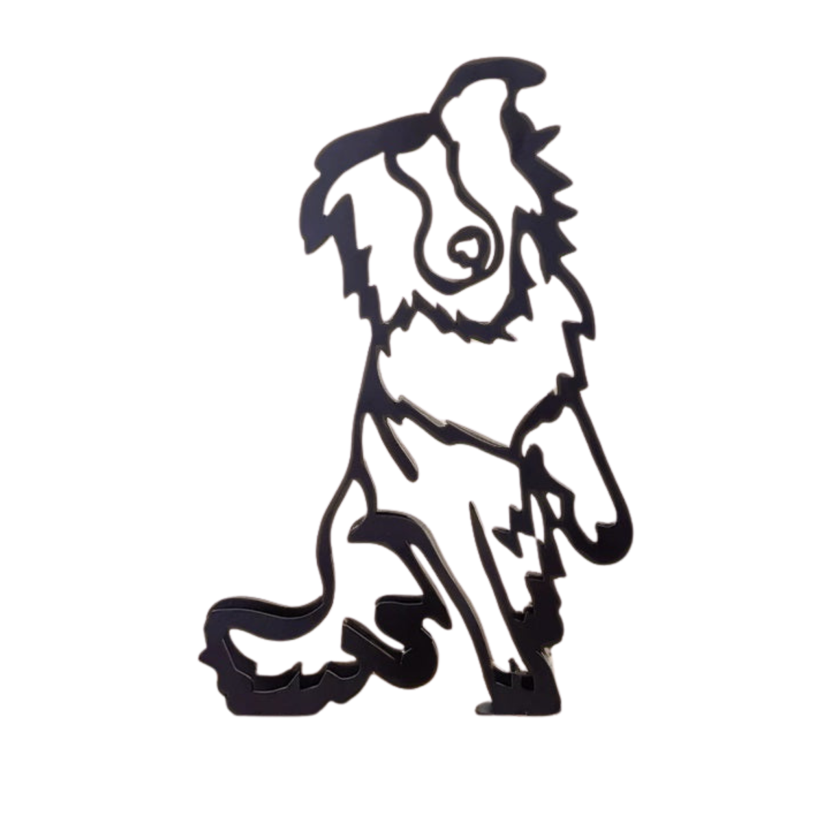 home & garden : Minimalistisch Metalen Dierensilhouet – Hond of Kat Ornament voor Wand of Tafeldecoratie in Australische Shepherd van Pantino