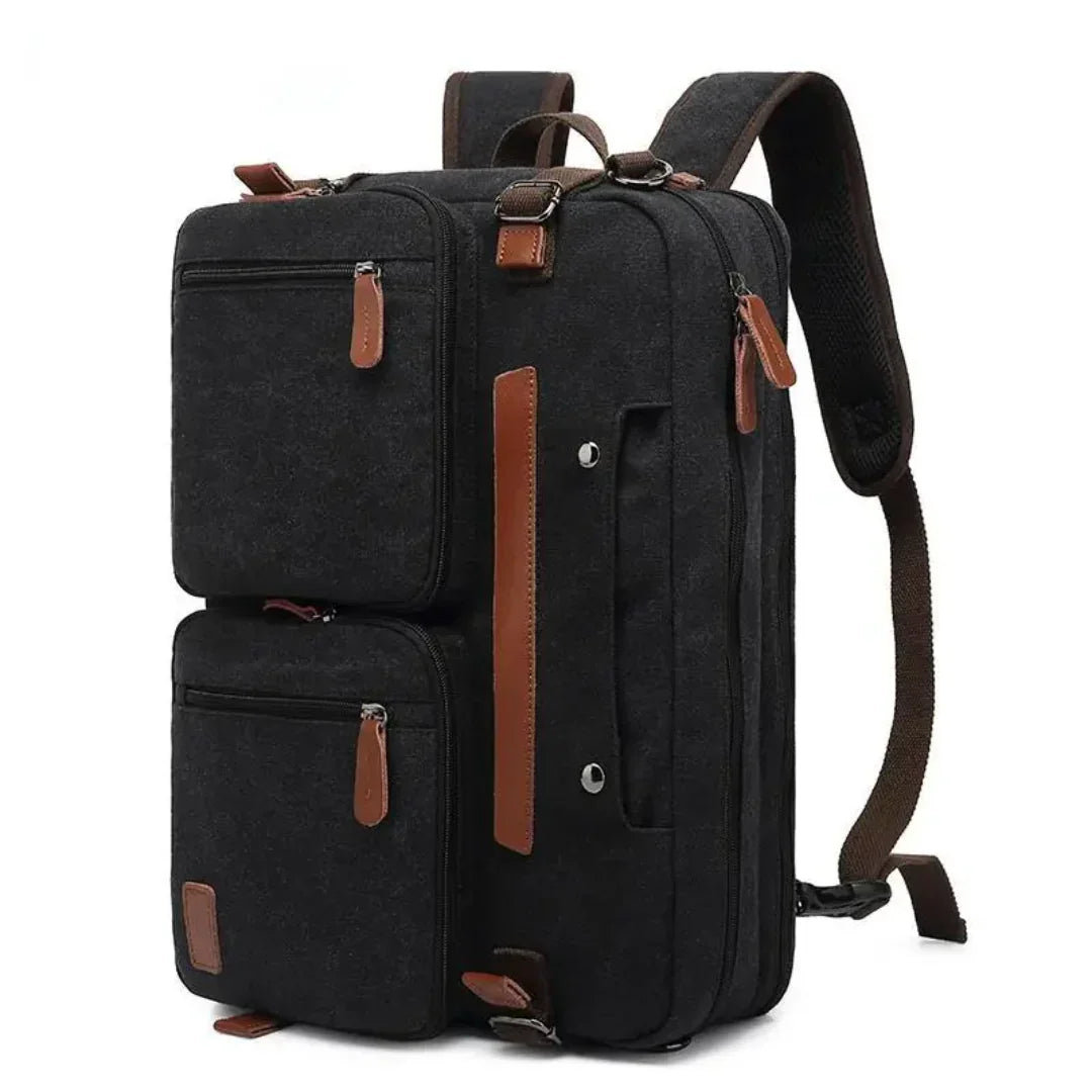 bags : Julia Uniek rugzak - rugzak dames - laptop rugzak in Canvas Zwart van Pantino
