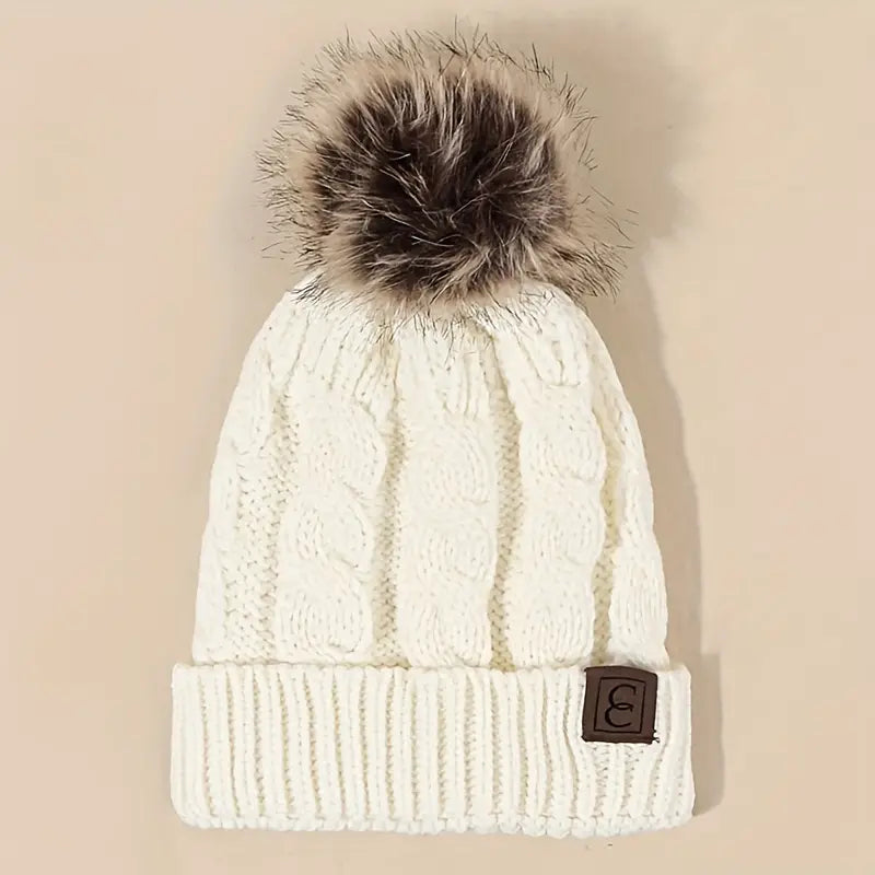 accessories : Casual muts met pompom in Wit van Pantino