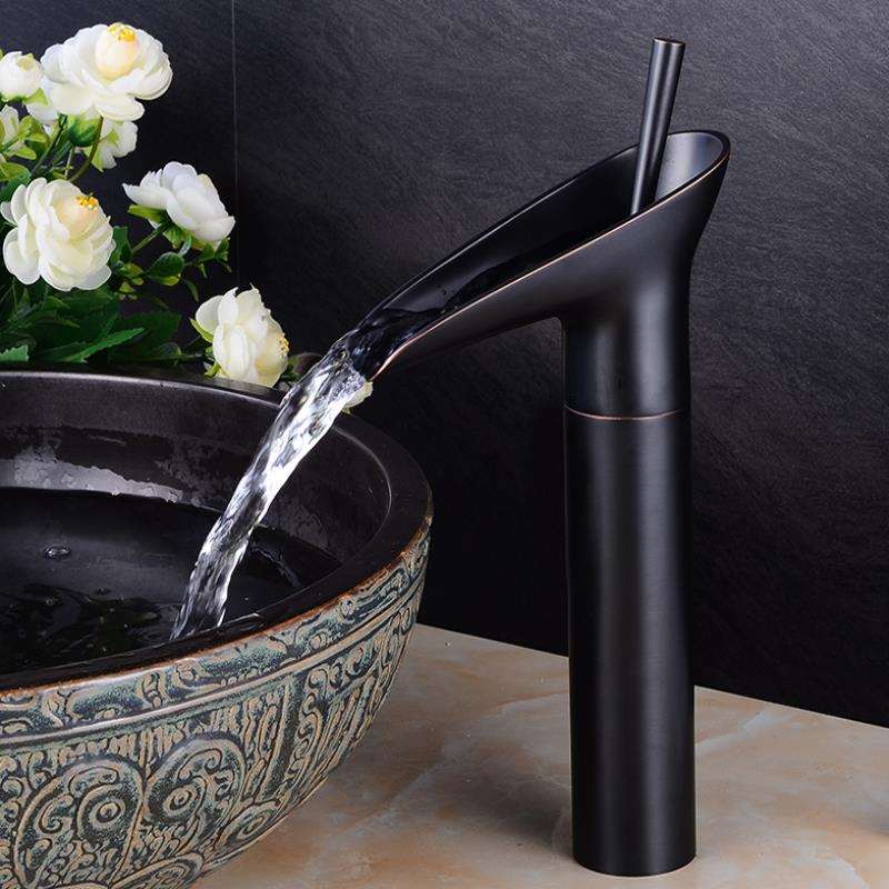 home & garden : Huck - Waterval antieke kraan badkamer wastafel kraan messing wastafelmengkranen in van Pantino