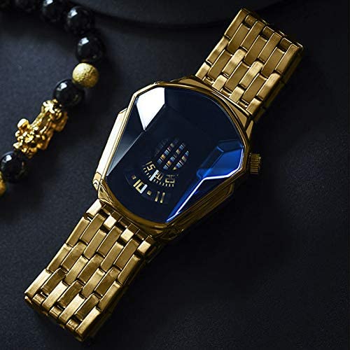 watches : BESTWIN | Diamant Stijl Horloge in Blauw Goud van Pantino