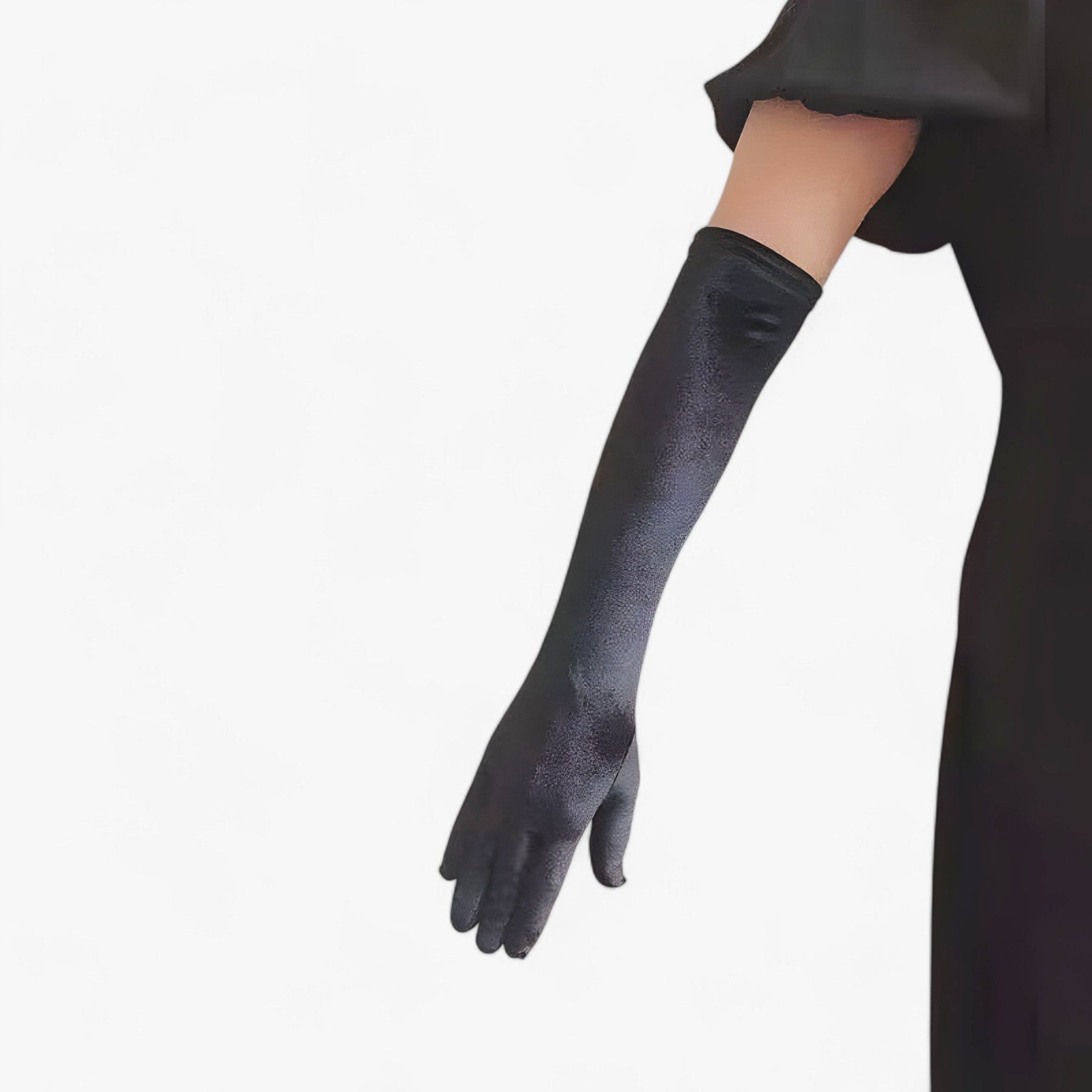 accessories : Lily | Dames Velours Handschoenen - Elegante Retro-Stijl en Warmte in Zwart 44cm Eén maat van Pantino