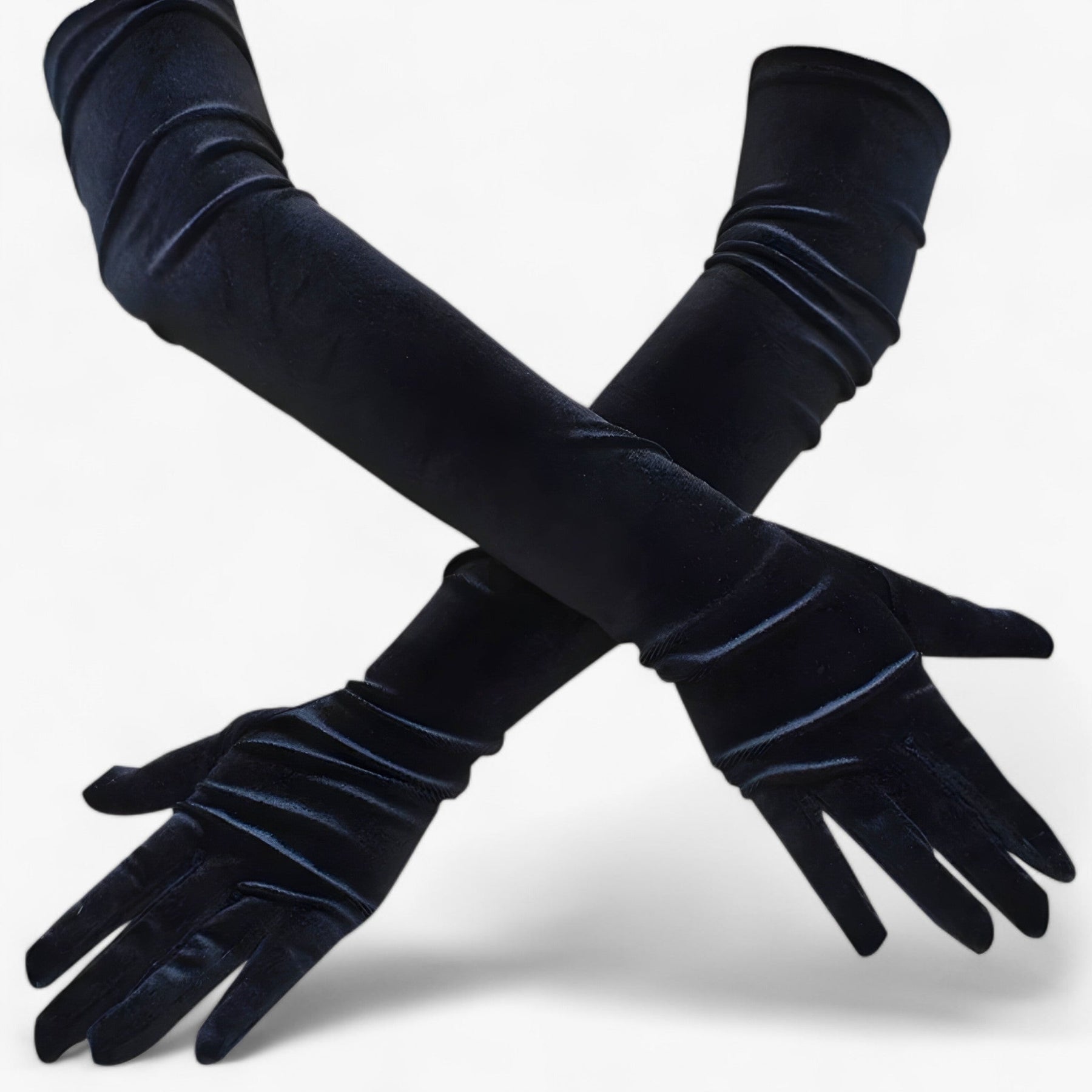 accessories : Lily | Dames Velours Handschoenen - Elegante Retro-Stijl en Warmte in Zwart 65cm Eén maat van Pantino