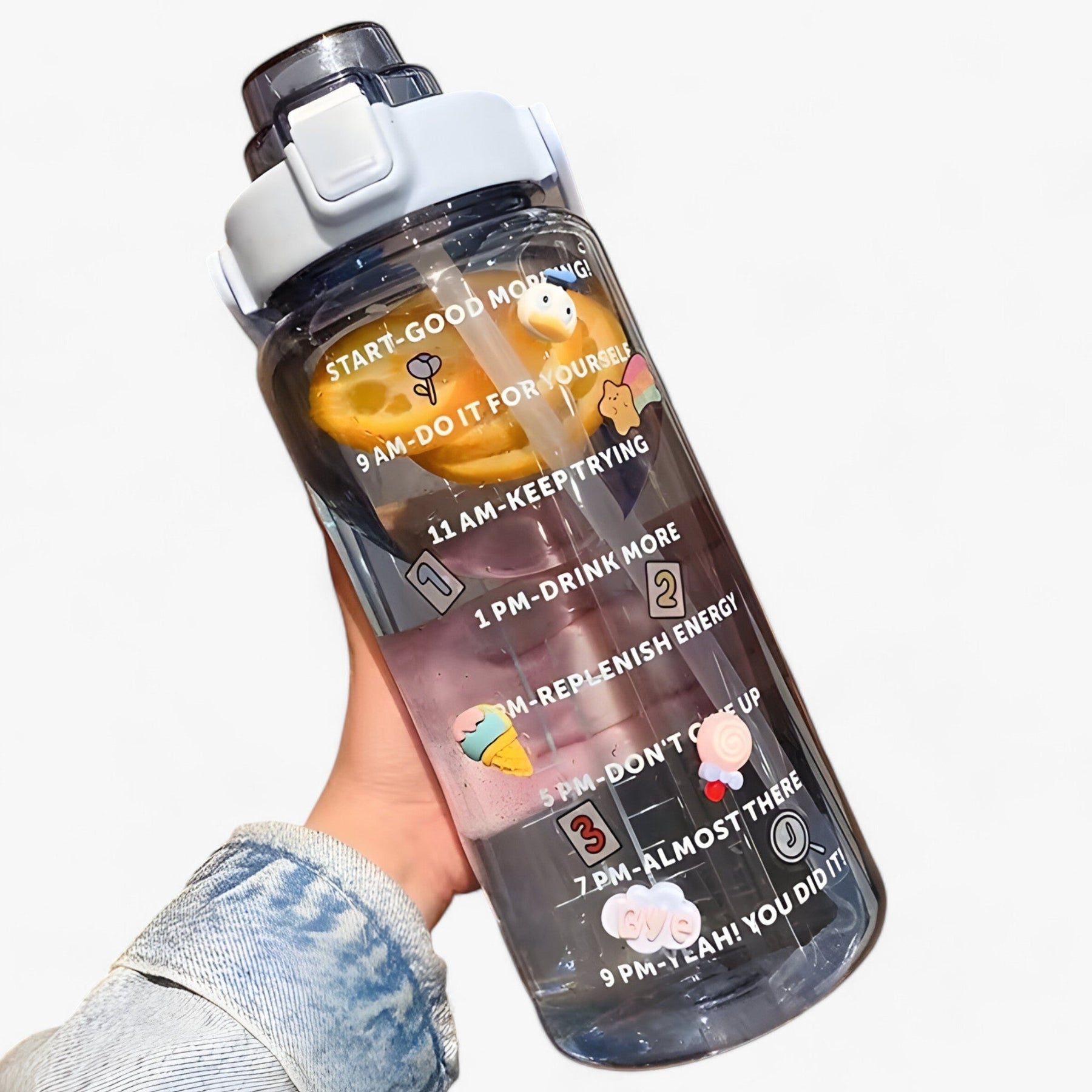 other : HydroMax | Grote waterfles - Grote capaciteit voor hydratatie de hele dag door in 2L 3D Sticker Blauw van Pantinoshop