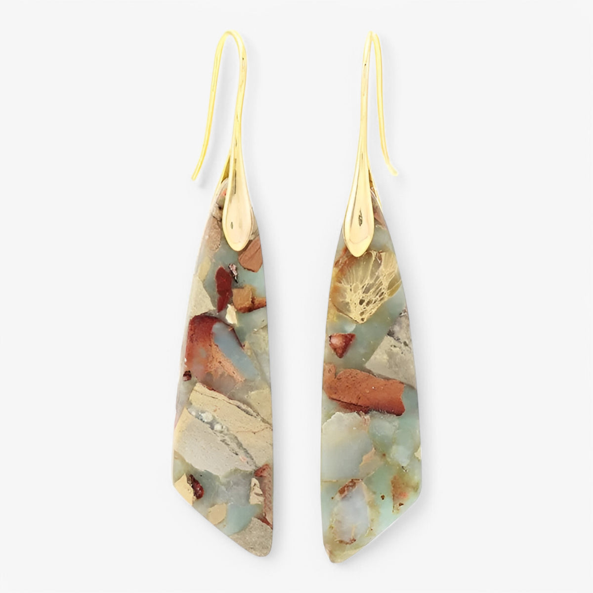 accessories : Boheemse Edelstenen Geometrische Oorbel in Mix van Pantino