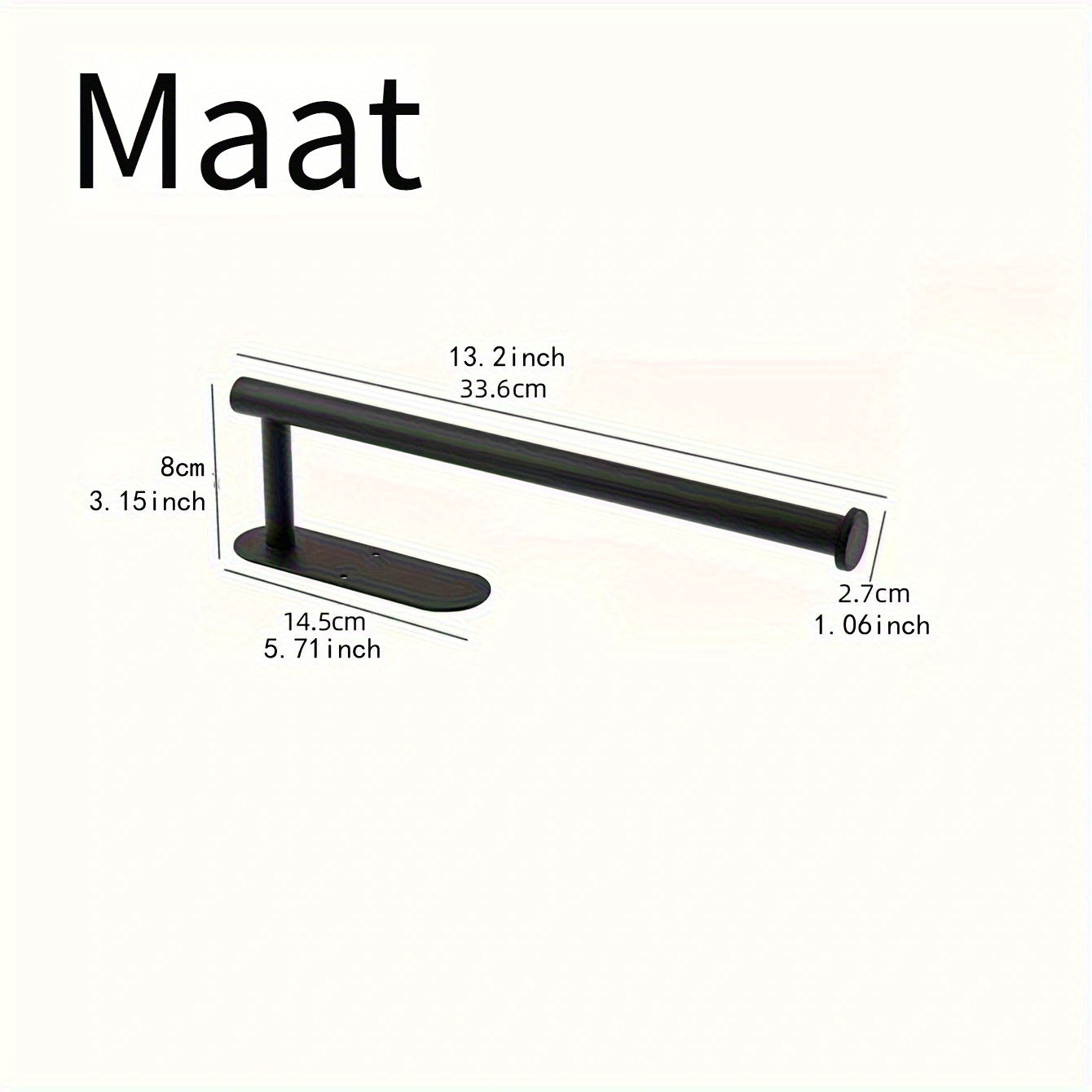 home & garden : Luuk | Muur Gemonteerde keukenrolhouder in Zwart van Pantino