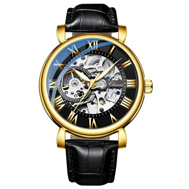 watches : Cheno Horloge | Heren horloge in Gouden Zwart van Pantino