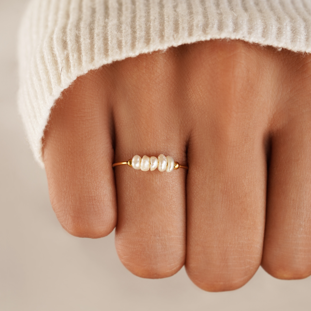 accessories : Mikado - Classic Pearl Ring in van Pantino